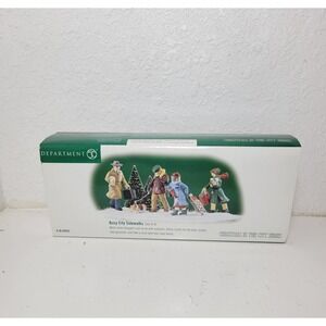 Dept 56 Christmas In The City Series Busy City Sidewalks 58955 Set Of 4